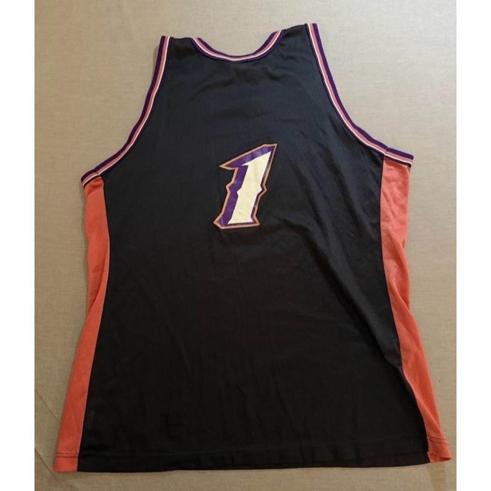 Vintage Utah Jazz #1 Champion NBA Jersey 52 Mens 2XL Black Sleeveless. - Picture 8 of 12